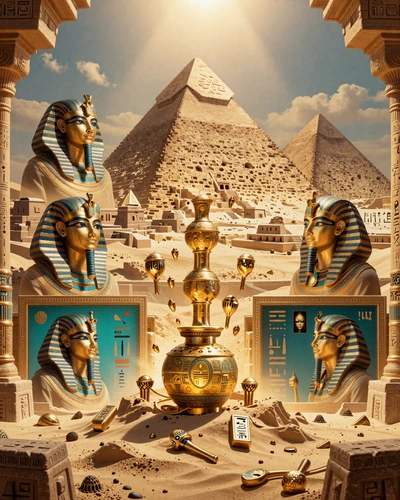 Ancient Tumble Slot Cover mit &auml;gyptischen Pyramiden von Relax Gaming